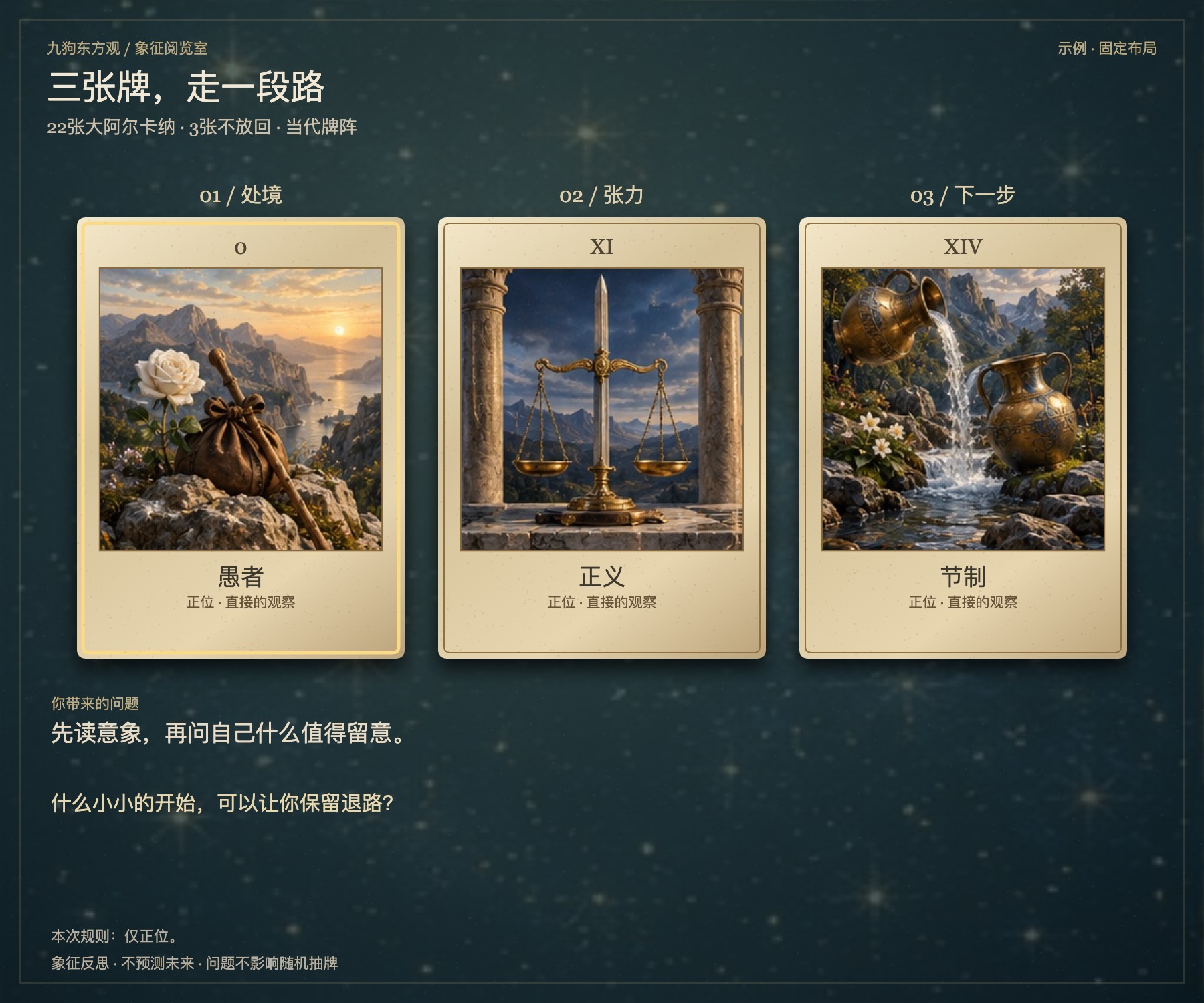 Three Cards, a Way Through